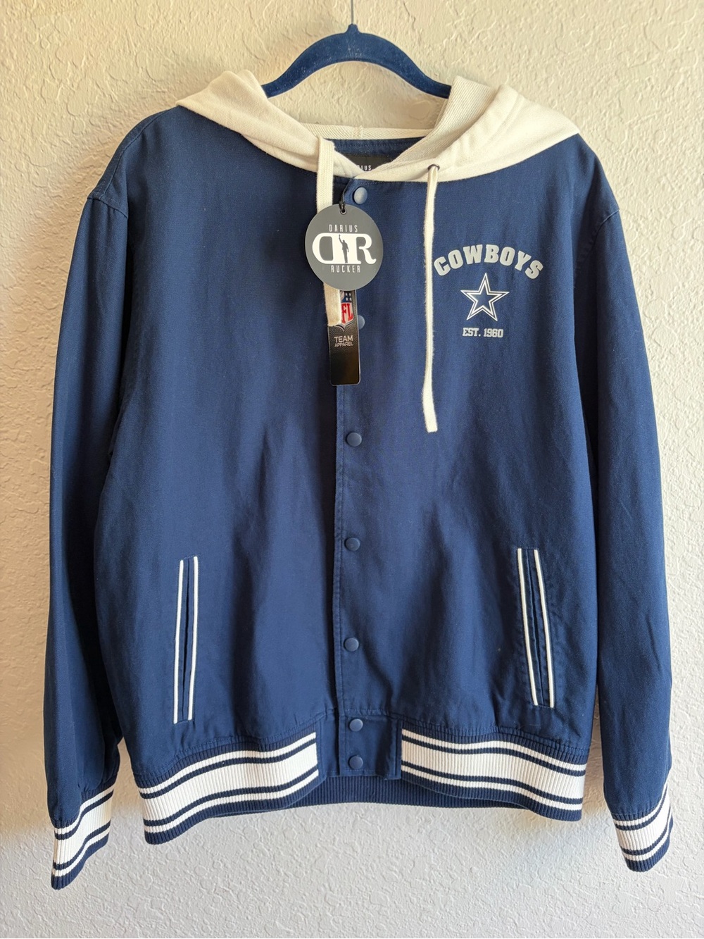 Dallas Cowboys NFL x Darius Rucker Full Snap Navy Hoodie Jacket Men’s Large NWT